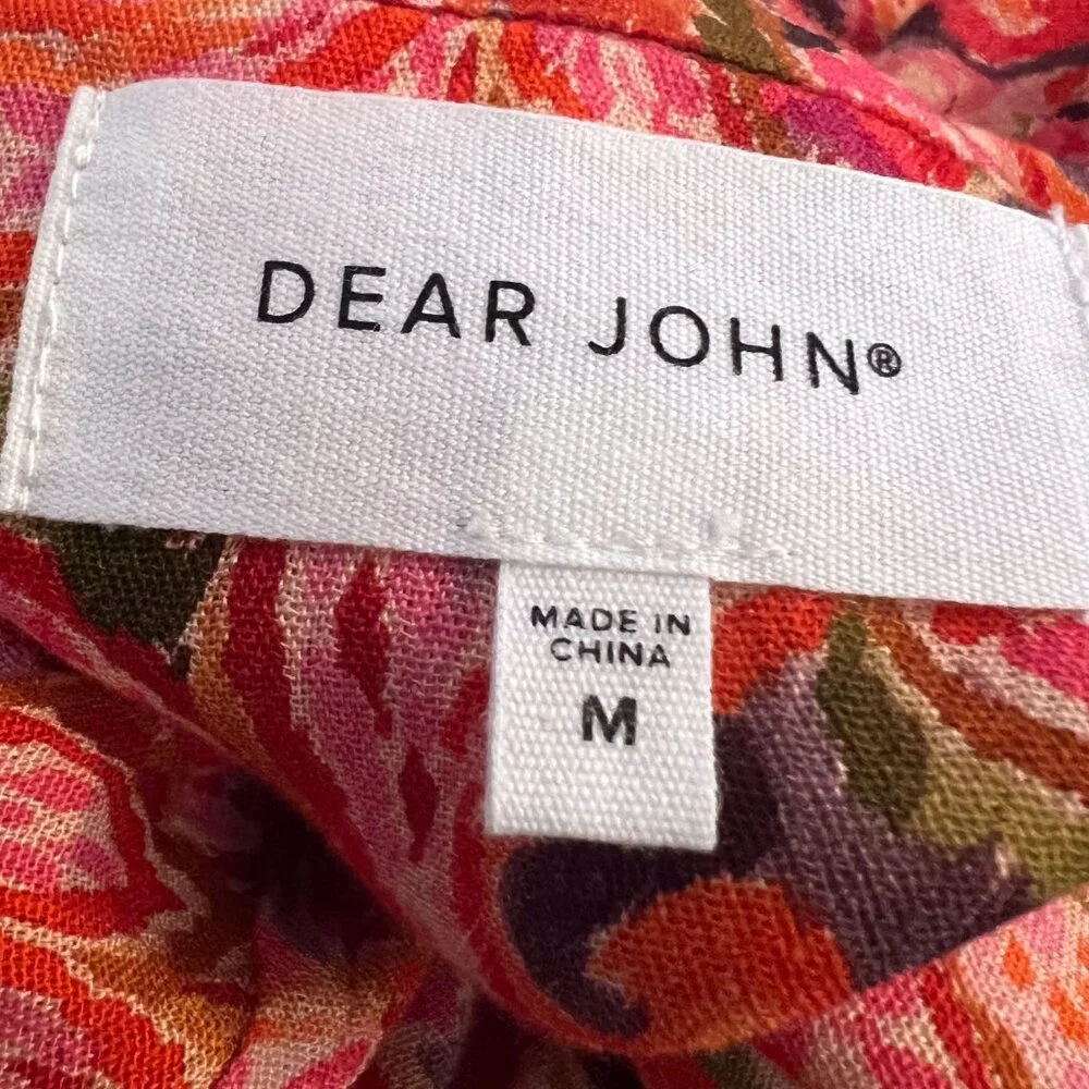 DEAR JOHN DENIM arianna front tie shirt in autumn paisley Medium - Picture 9 of 16